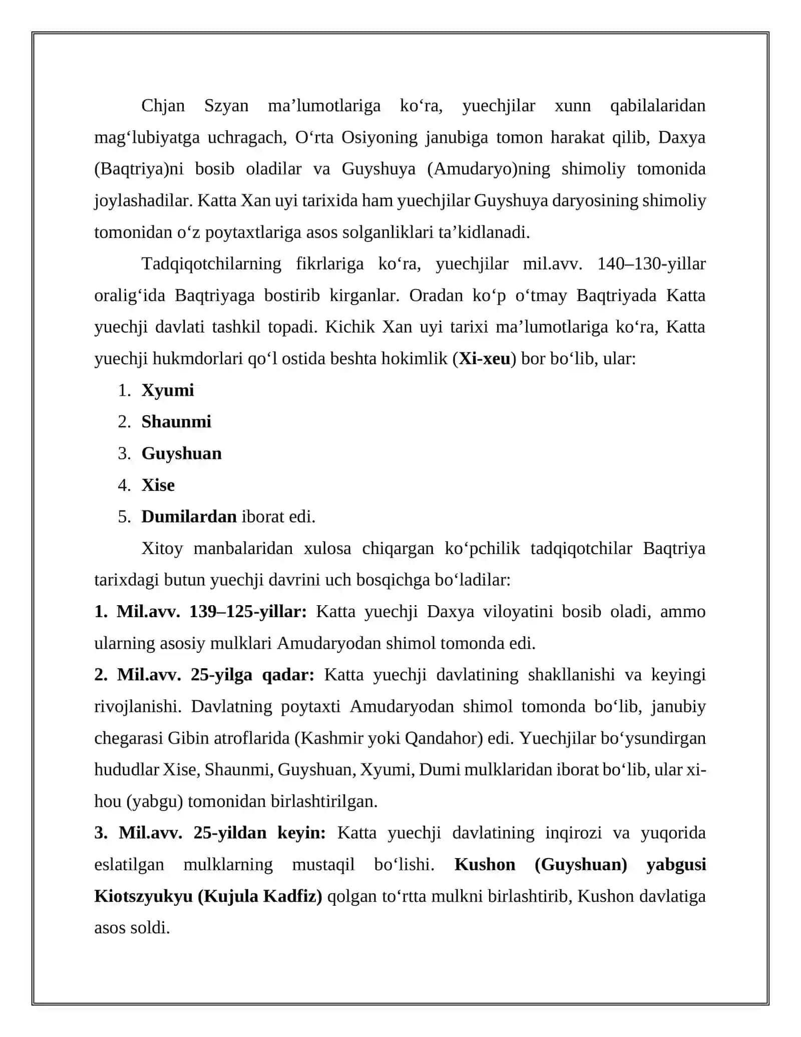 Kushon podsholigi davridagi boshqaruv tizimi. O‘zbekiston hududida rivoj topgan ilk shahar-davlatlar mavzusida referat 3