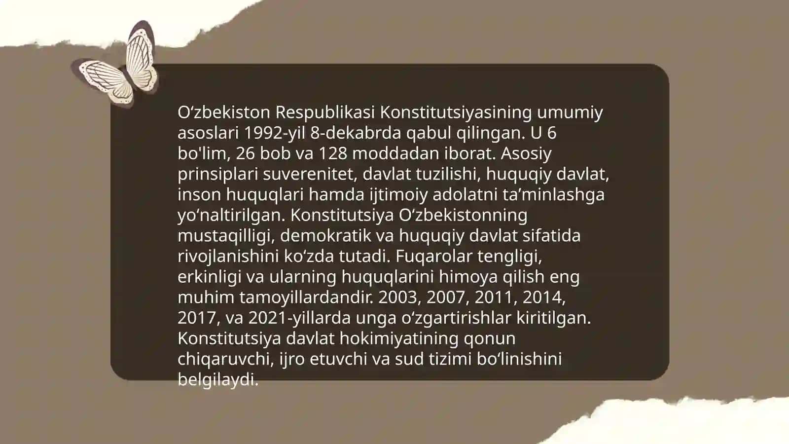 Yangi tahrirdagi O'zbekiston Respublikasi Konstitutsiyasi kursi 3