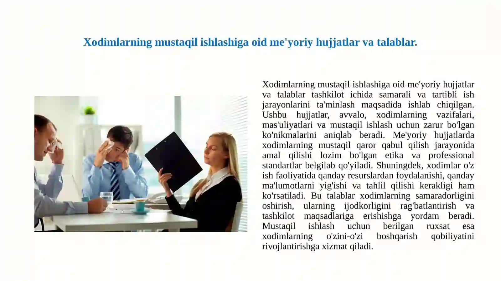 Xodimlarga mustaqil ishlashga ruxsat berish tartibi 3