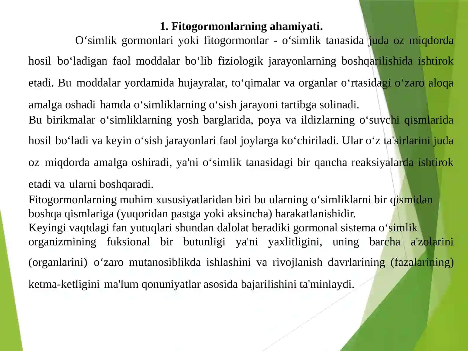 O’simliklardagi fiziologik jarayonlar 3