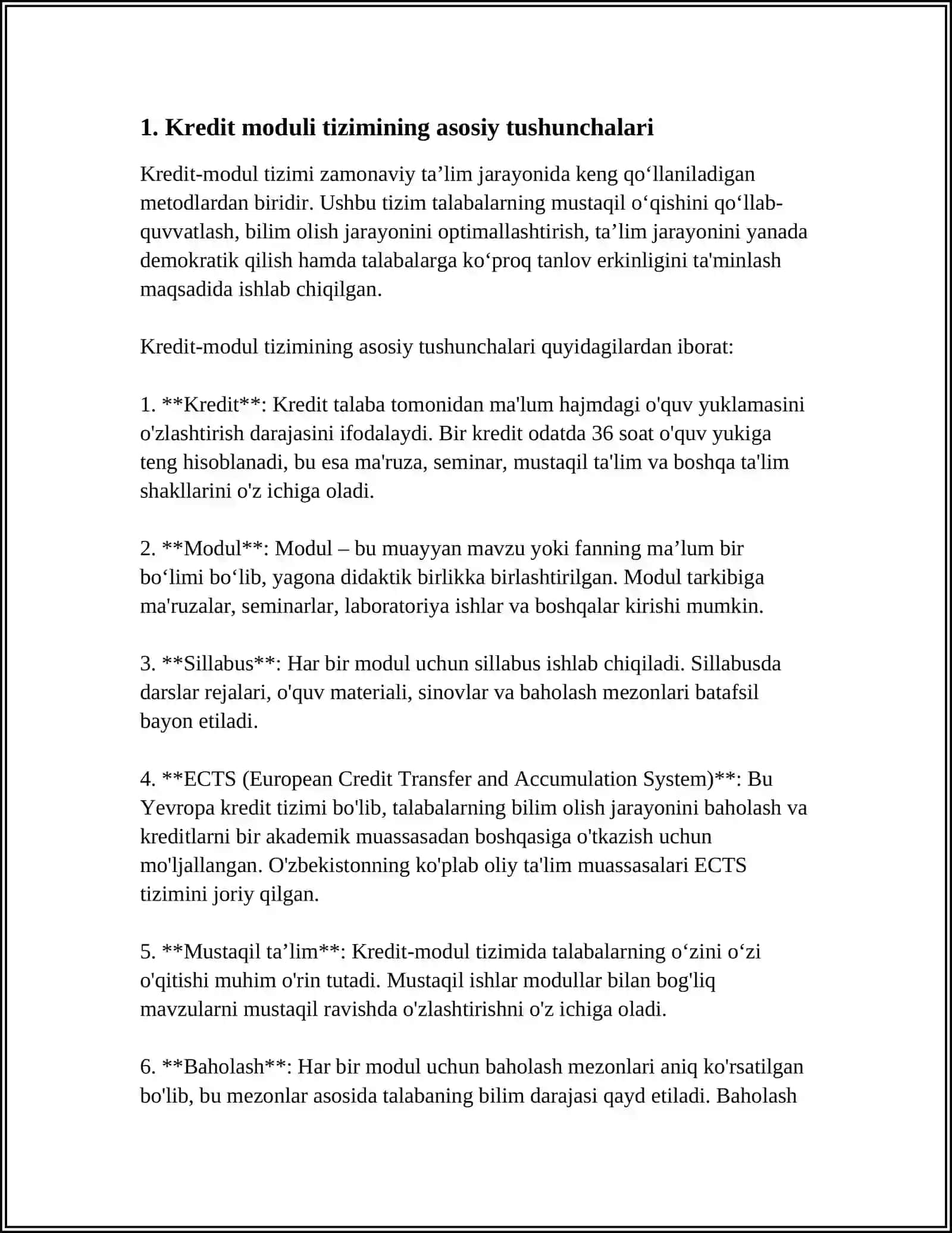 KREDIT MODUL TIZIMI HAQIDA TUSHUNCHA 3