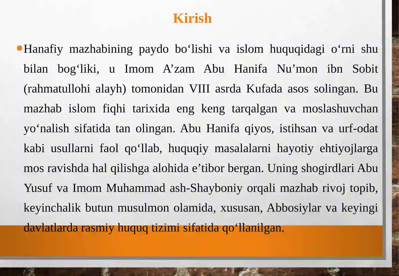 Hanafiy mazhabi rivojida Markaziy Osiyo faqihlarining roli va hissasi 3