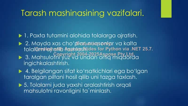 “TRUETZSCHLER”, “RIETER”, “MARSOLI” FIRMALARINING TARASH MASHINALARI  QIYOSIY TAHLILI. 3