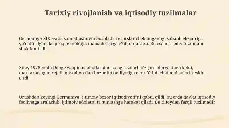 Germaniya va Xitoy iqtisodiyoti va ular oʻrtasidagi solishtirish 3