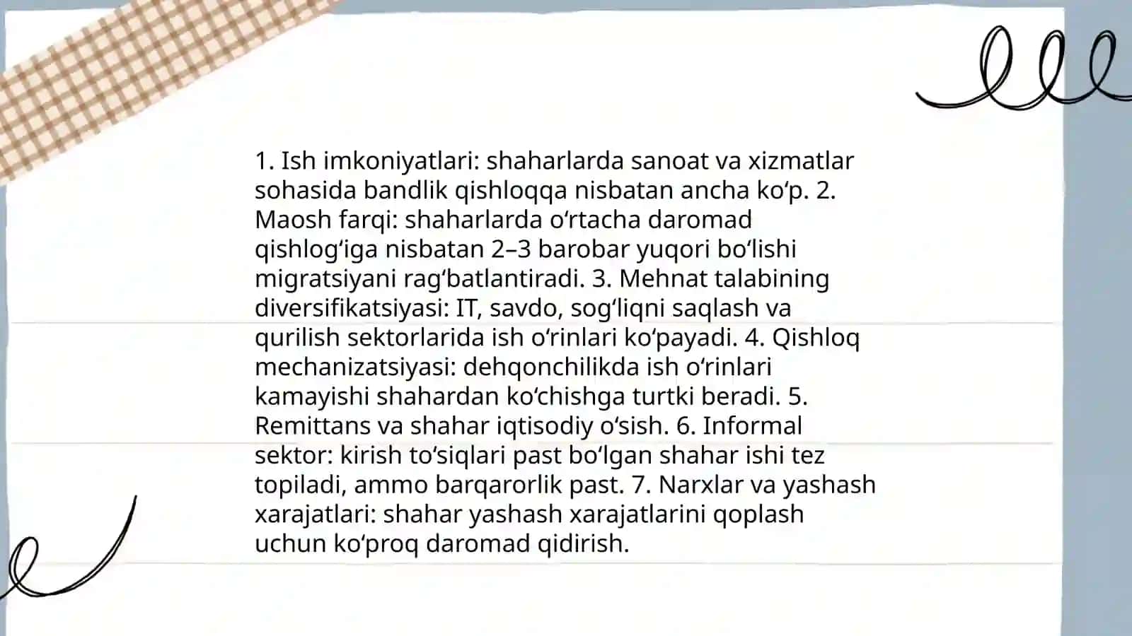 Urbanizatsiya: axolining koʻchishi sababi va oqibatlari 3