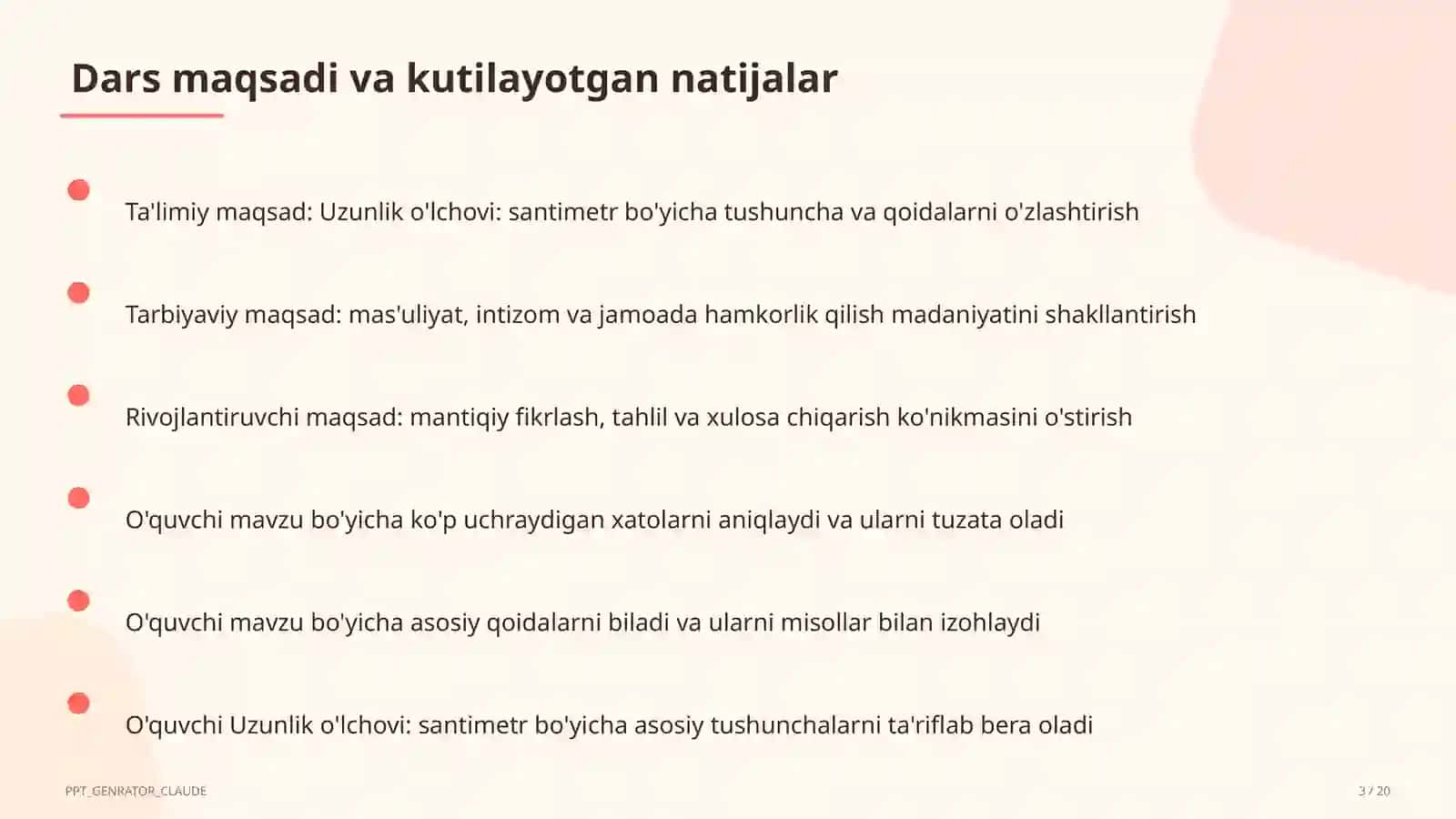 Matematika Dars Rejasi 3