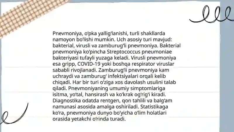 Pnevmaniyani keltirib chiqaruvchi omillar va potogenezi 3