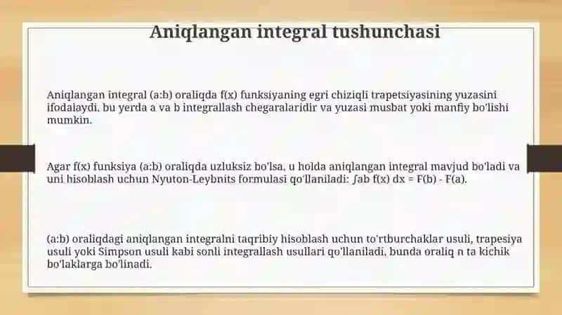 Aniq integral 3