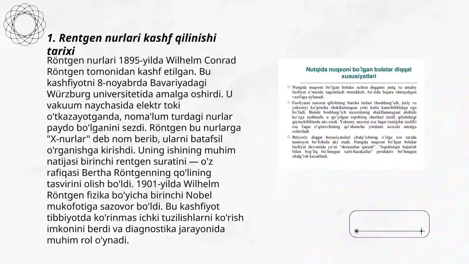 Retgen nurlarini o'rganish tarixi, suyak va bo'g'imlar rivojlanishini rentgen nurlari yordamida o'rganish 3