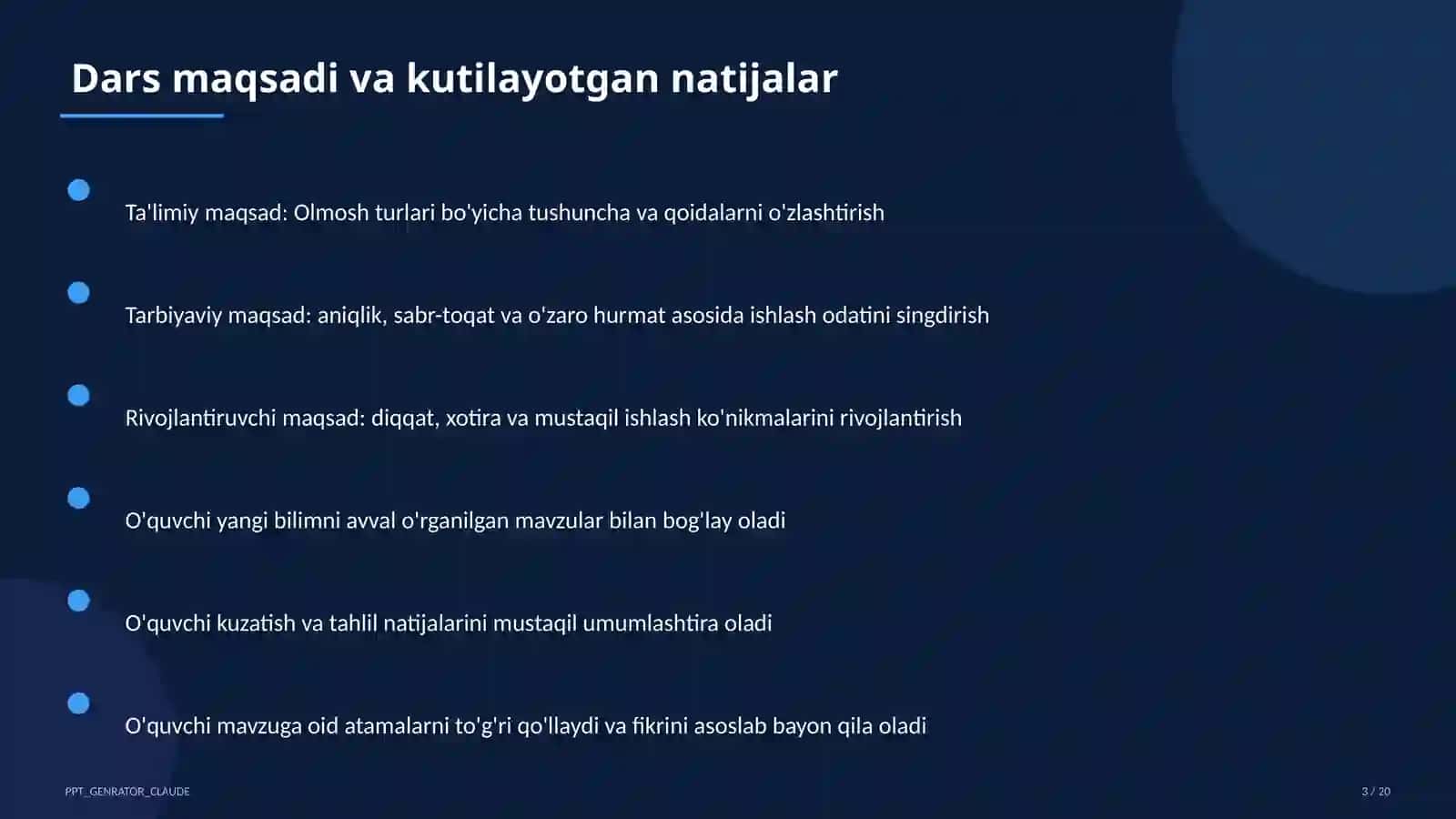 Olmosh turlari (6-sinf) 3