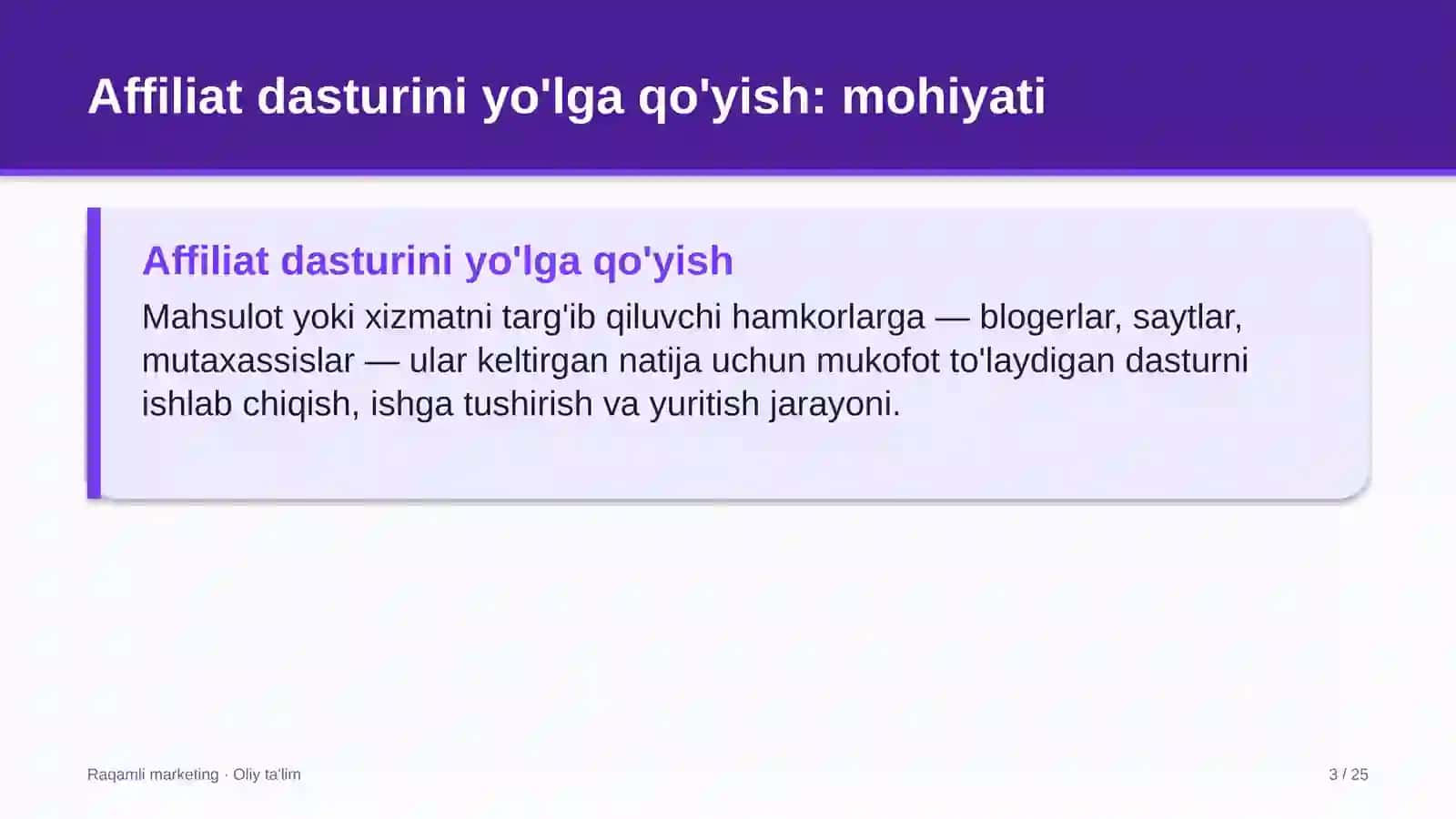 tuyachilikda affiliat dasturini yo'lga qo'yish 9776 3