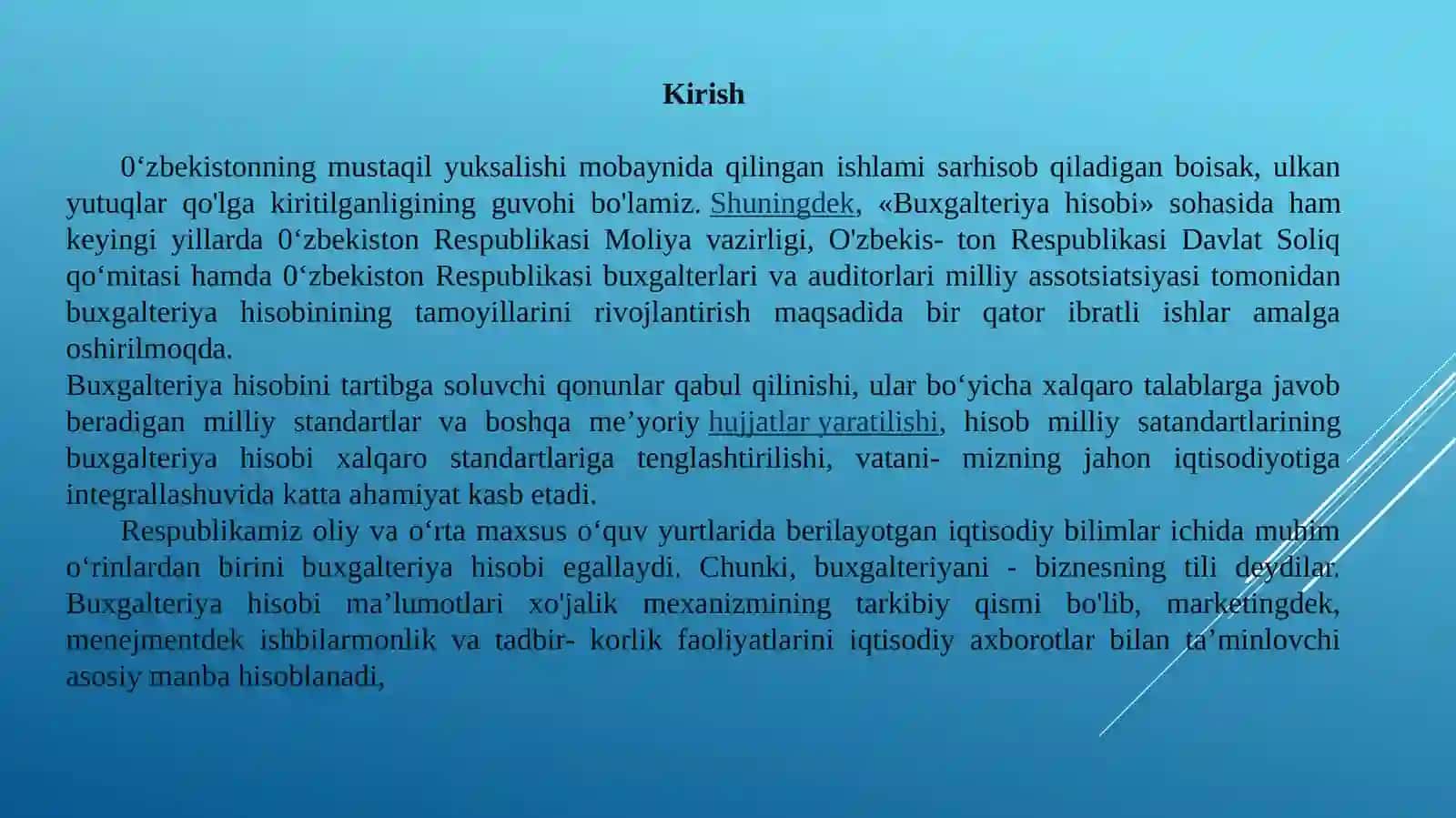 Buxgalteriya hisobini isloh qilish bosqichlari 3