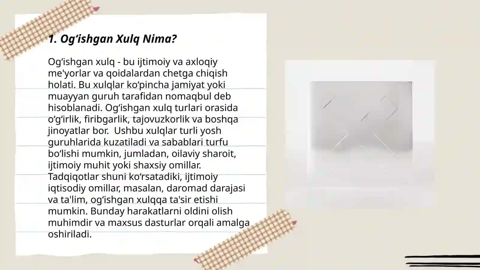 Og‘ishgan xulq ko‘rinishlari haqida slayd 3