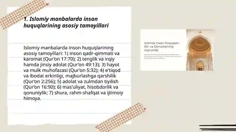 Islomda inson huquqlari himoyasi, ijtimoiy tenglik, adolat va tolerantlik 3