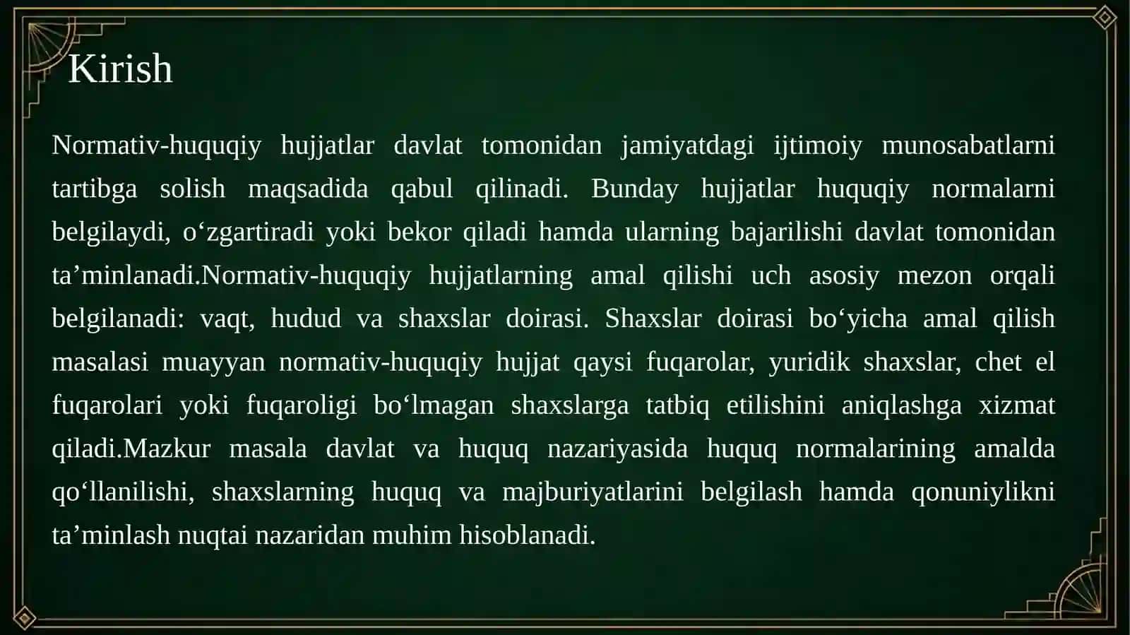 Normativ-huquqiy hujjatlarning shaxslarga nisbatan amal qilishi 3