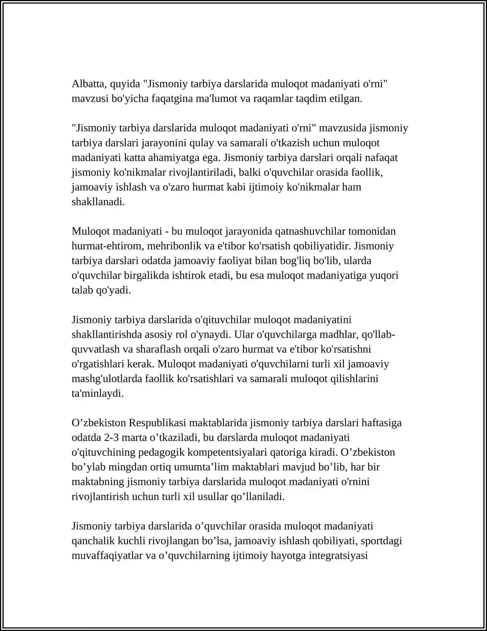 Jismoniy tarbiya darslarida muloqot madaniyati o'rni 3