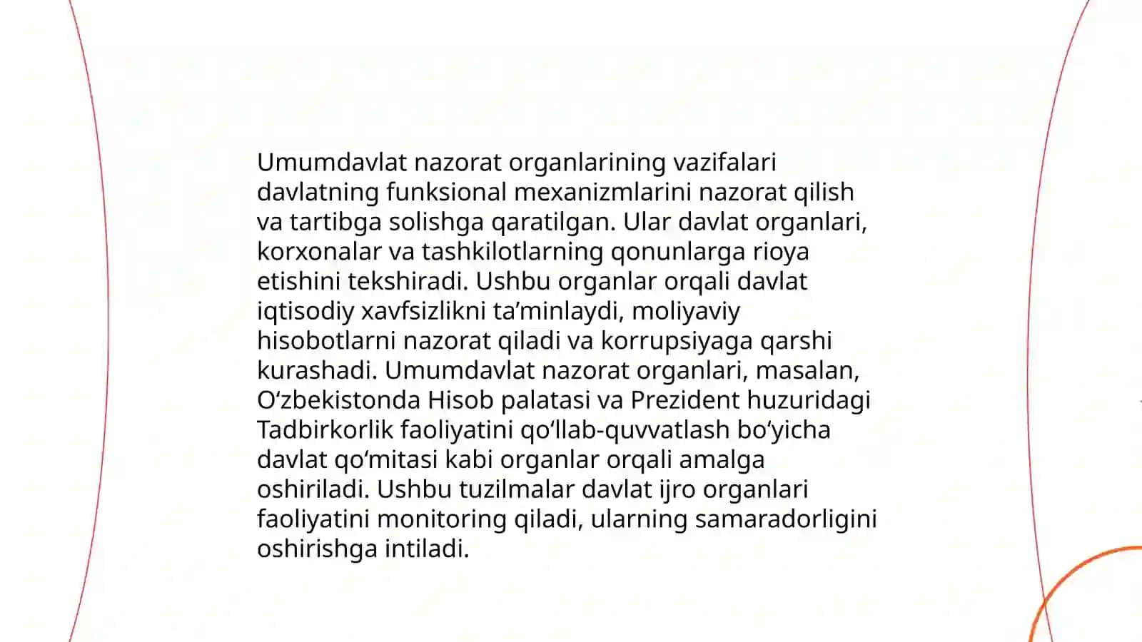 Umumdavlat nazorat organlari va ularning moliyaviy nazoratni tashkil etishi 3