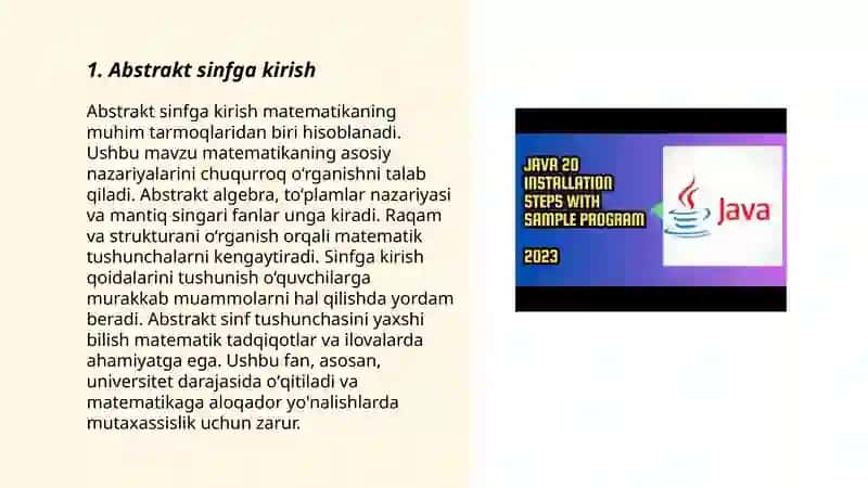 Abstrakt sinfga kirish 3