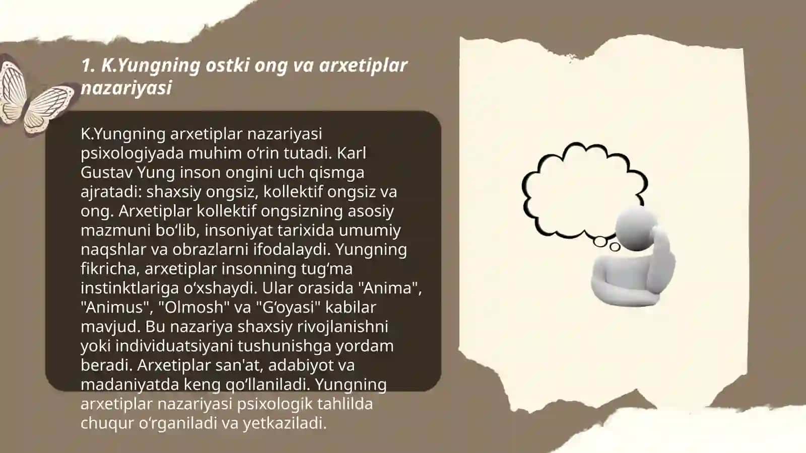 K.Yungning analitik psixologiyasi.Jon Uotsonning klassik bixeviorizmi 3