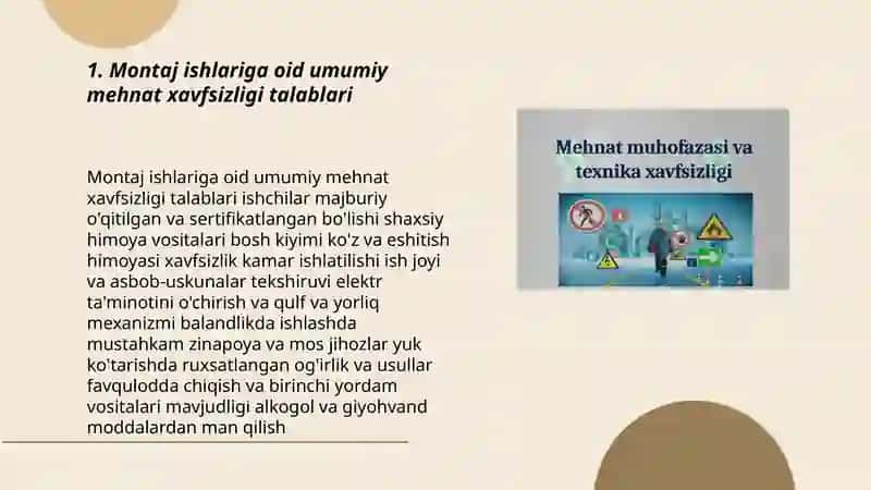 Montaj jarayonida mehnat xavfsizligi talablari 3