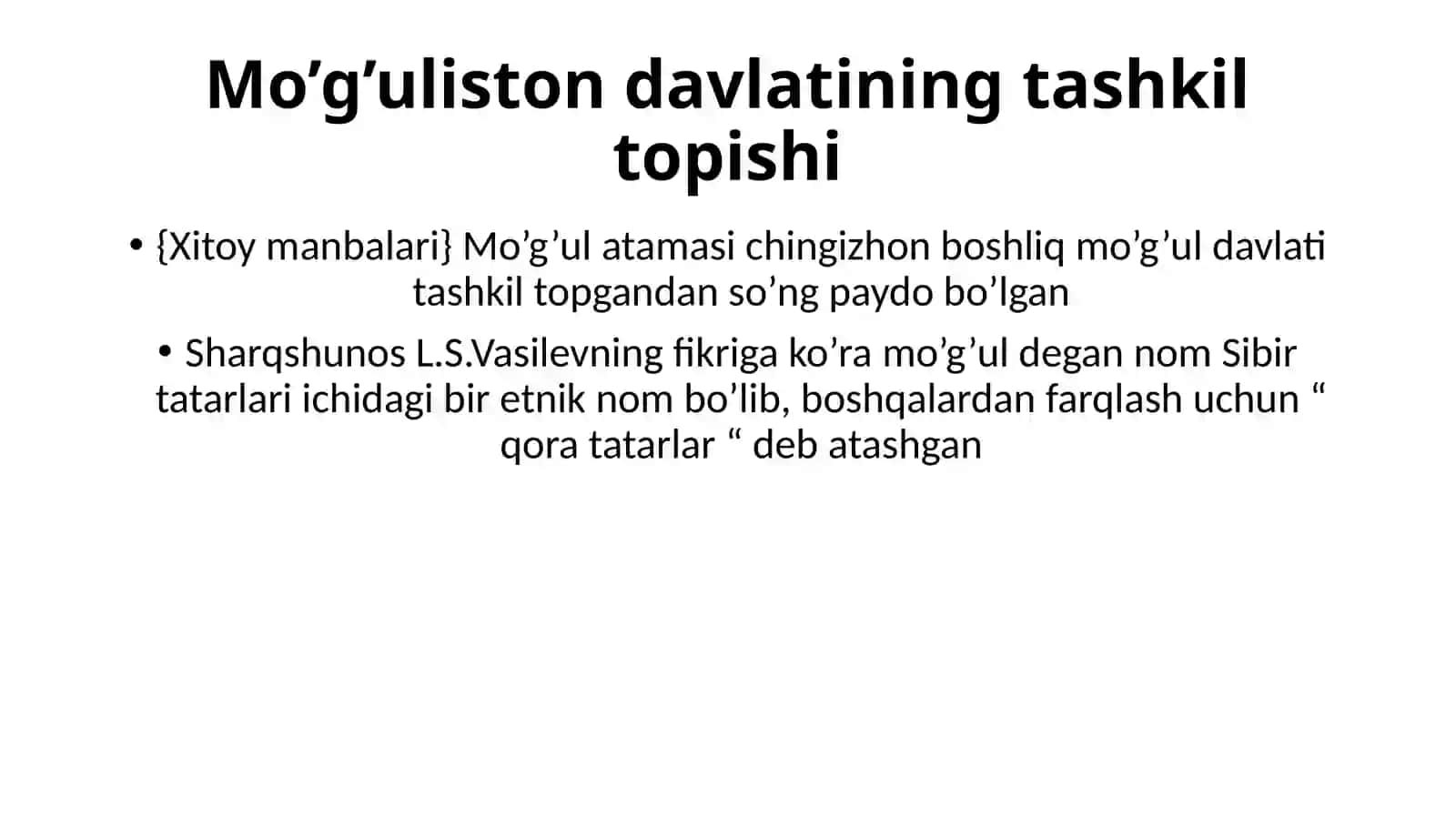 O’rta asrlarda Mo’g’ulistonda davlatining vujudga kelishi 3
