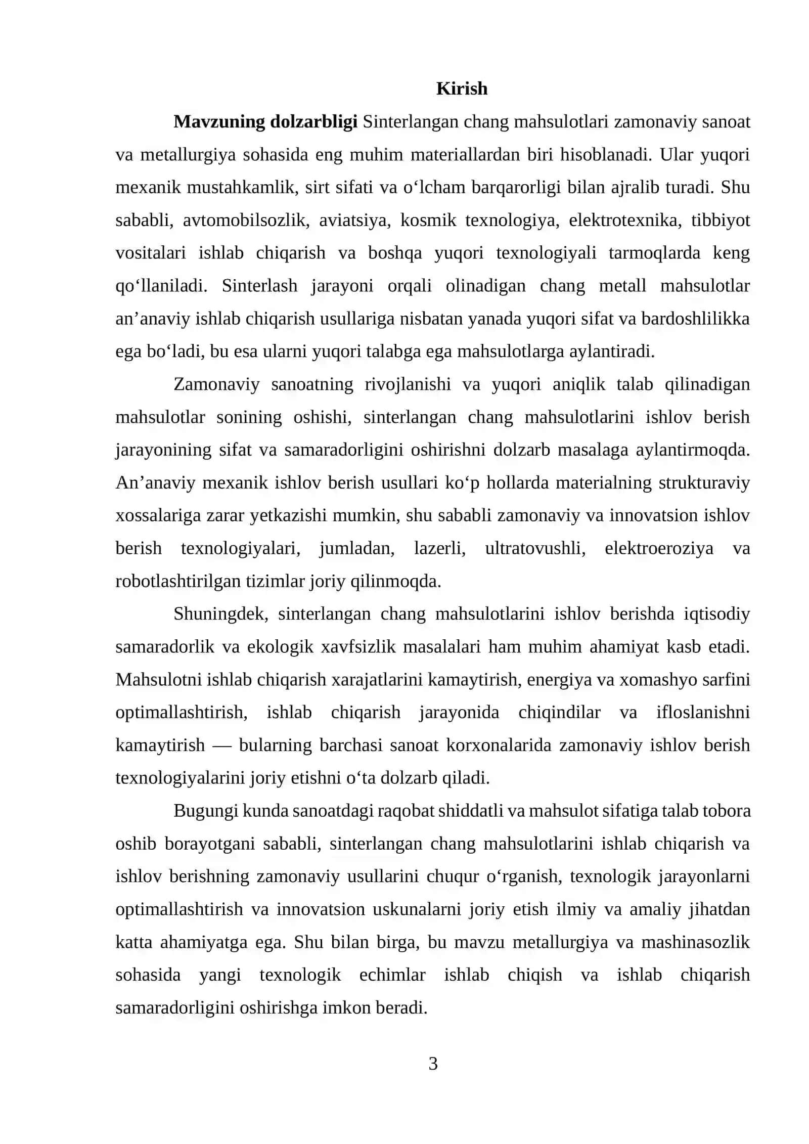 Sinterlangan Chang Mahsulotlarini Ishlov Berishning Zamonaviy Usullari va Qurilmalari 3