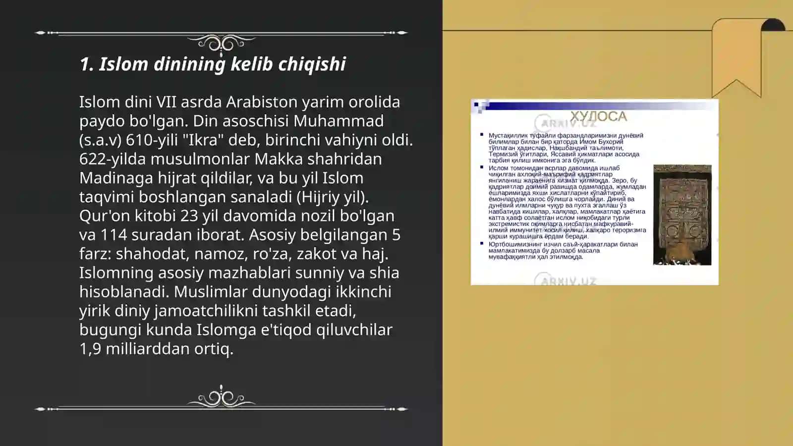 Islom dini tarixi va ta'limoti asoslari 3