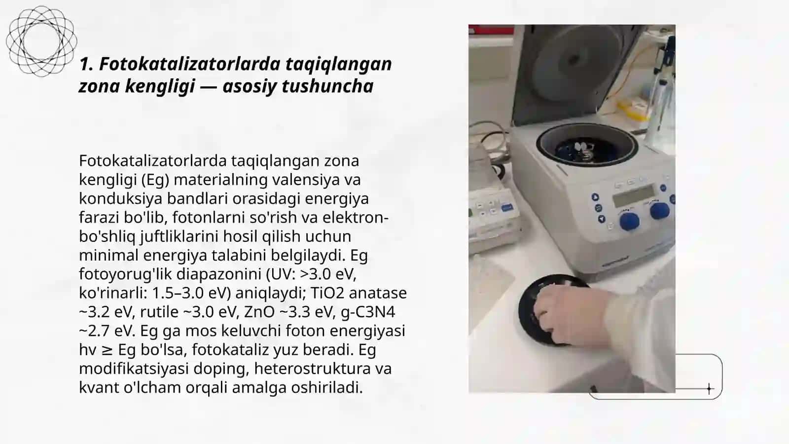 Fotokatalizatorlarda Taqiqlangan Zona Kengligi 3