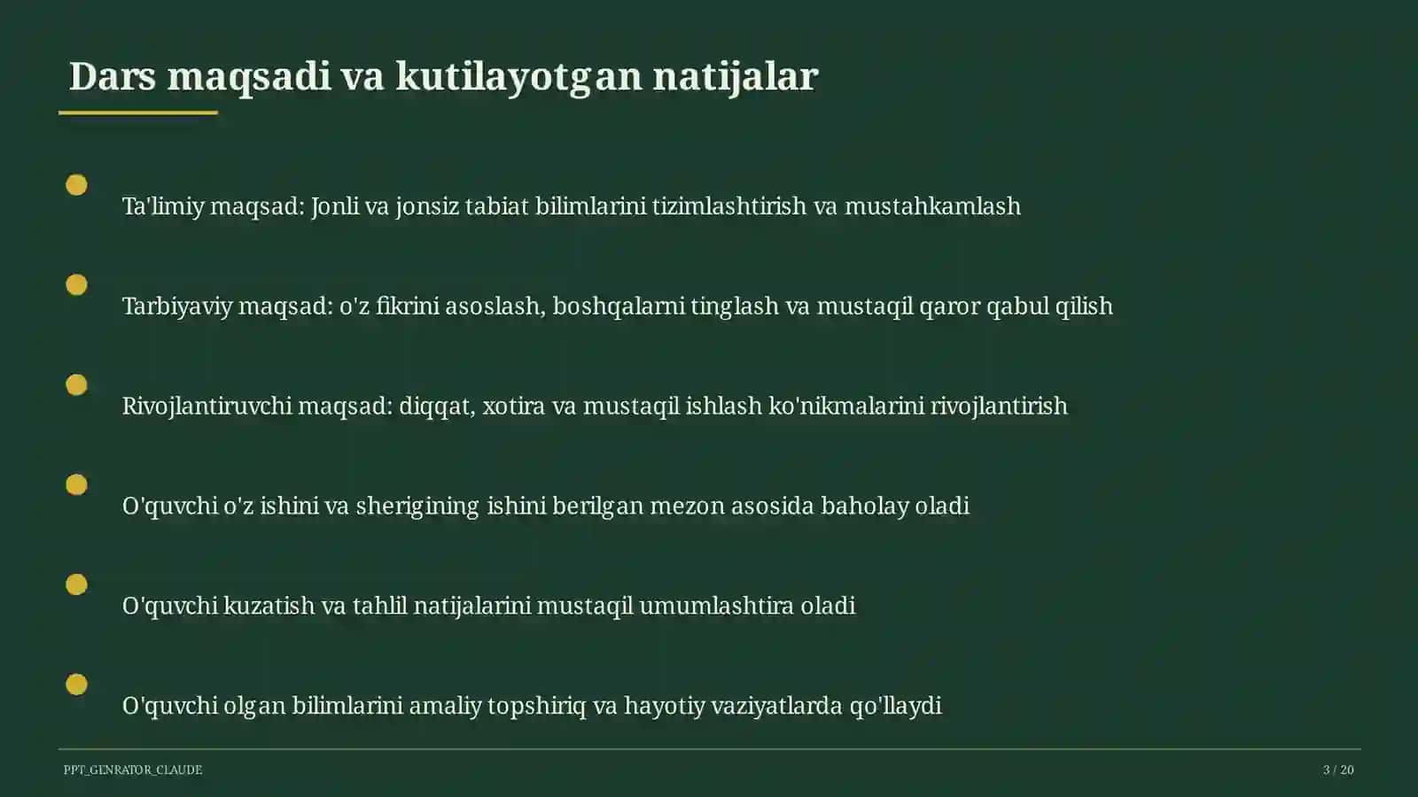 Jonli va jonsiz tabiat (2-sinf) 3