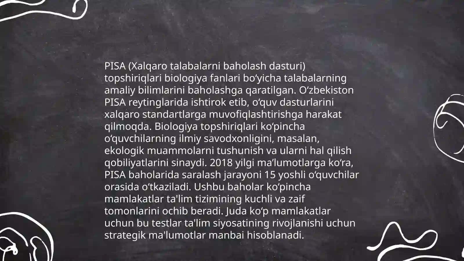 Biologiyani o‘qitishda PISA topshiriqlarining mezonlari bilantanishish 3
