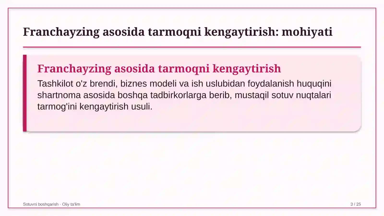 mashinasozlik korxonalarida franchayzing asosida sotuv tarmog'ini kengaytirish 5790 3
