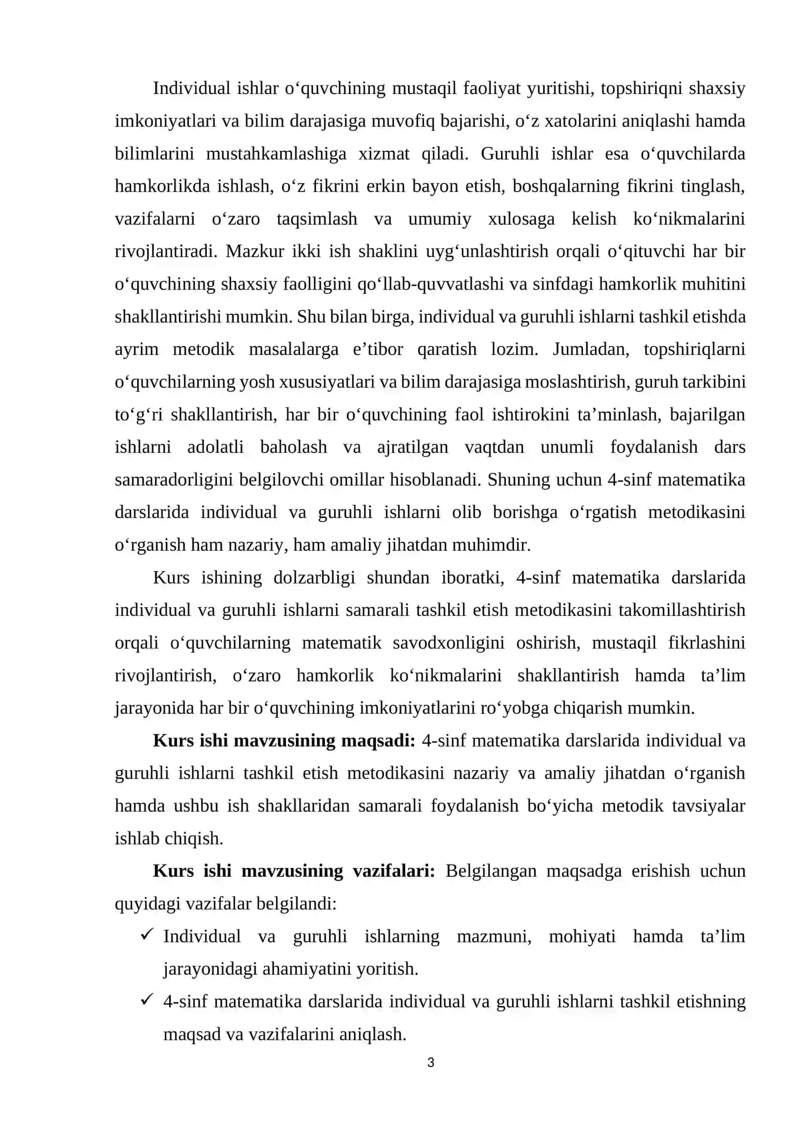 4-sinf matematika darslarida darsda individual va guruhli ishlar olib borishga o'rgatish metodikasi 3
