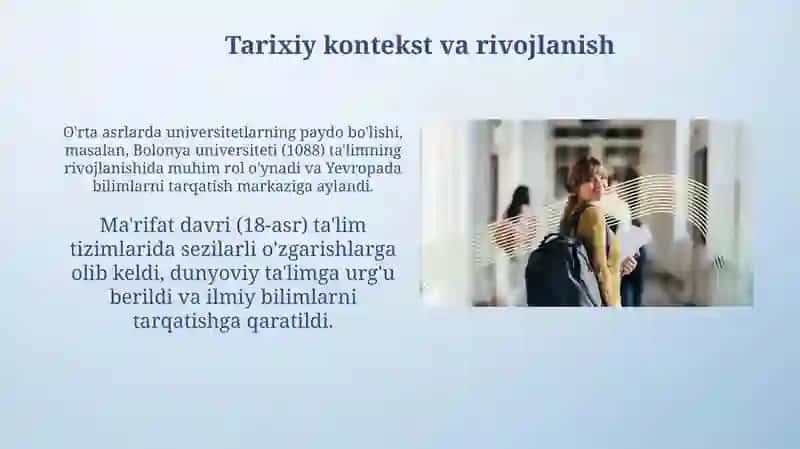 Yevropa mamlakatlarida ta'lim tarbiya masalalarining olib borilishi va qiyosiy tahlil 3