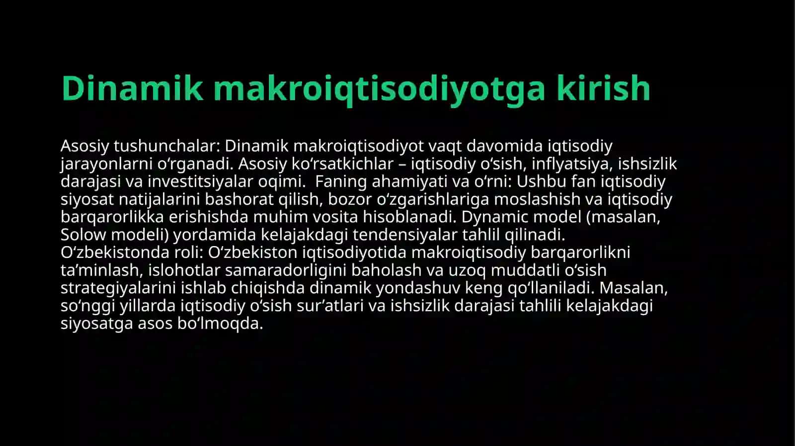 Dinamik makroiqtisodiyot faniga kirish 3