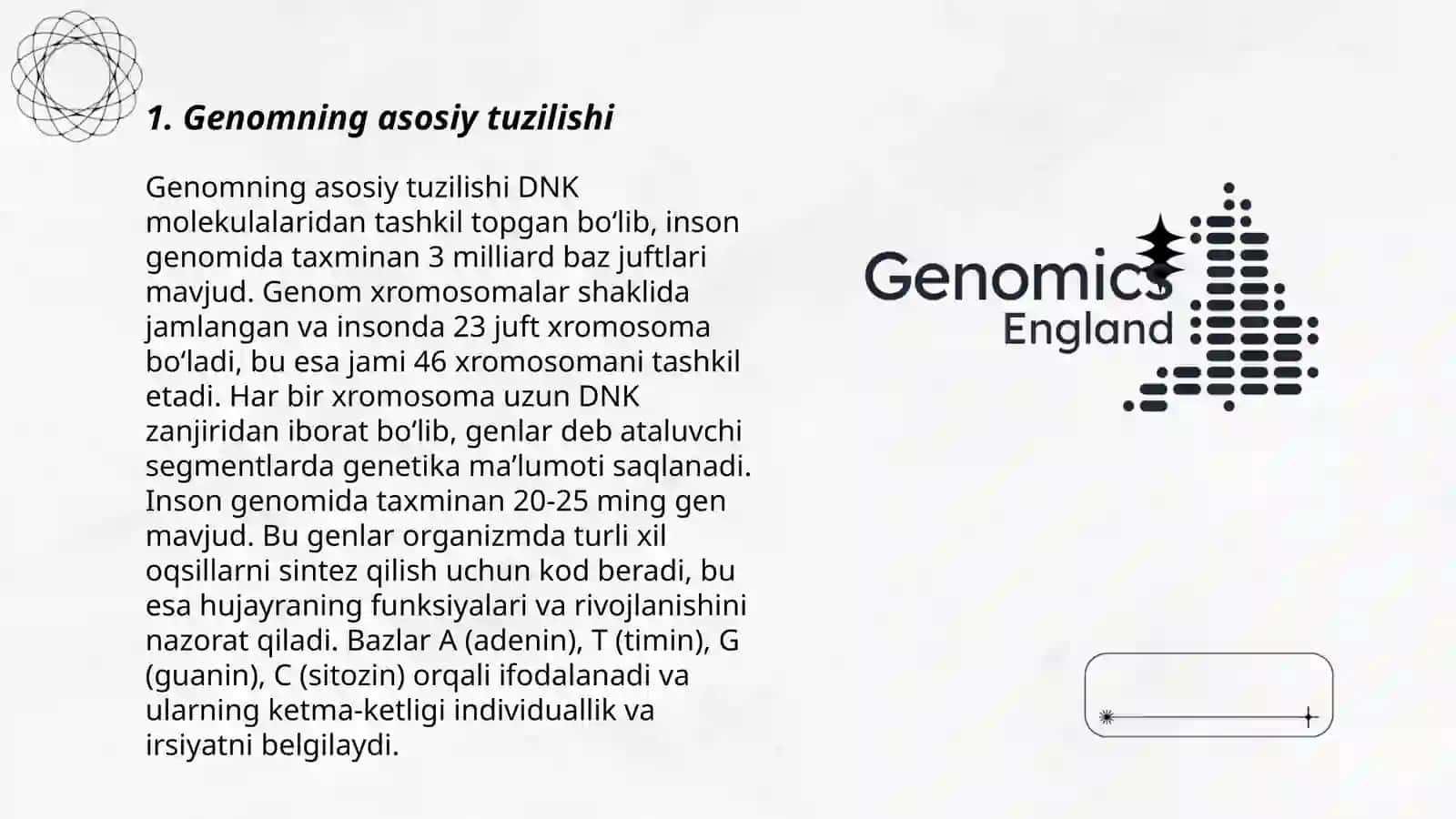 Genomika. Irsiy omilning tuzilishi va xususiyatlari 3