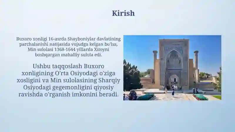 Buxoro xonligi va min sulolasini taqqoslash 3