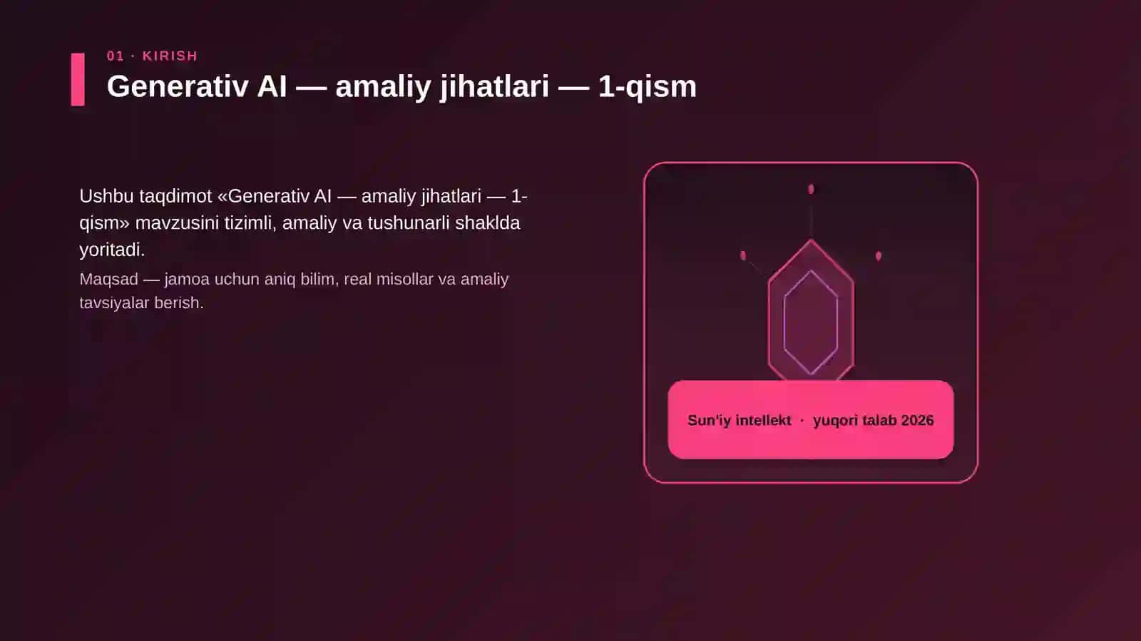 SUN'IY INTELLEKT Generativ AI — amaliy jihatlari — 1-qism 3