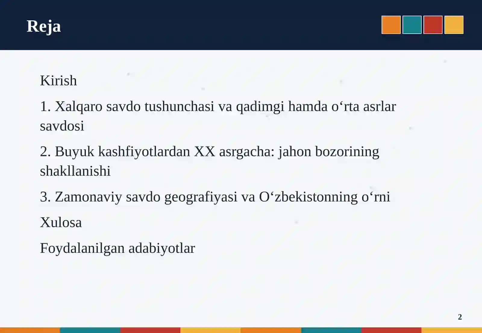 Xalqaro Savdoning Rivoji 3