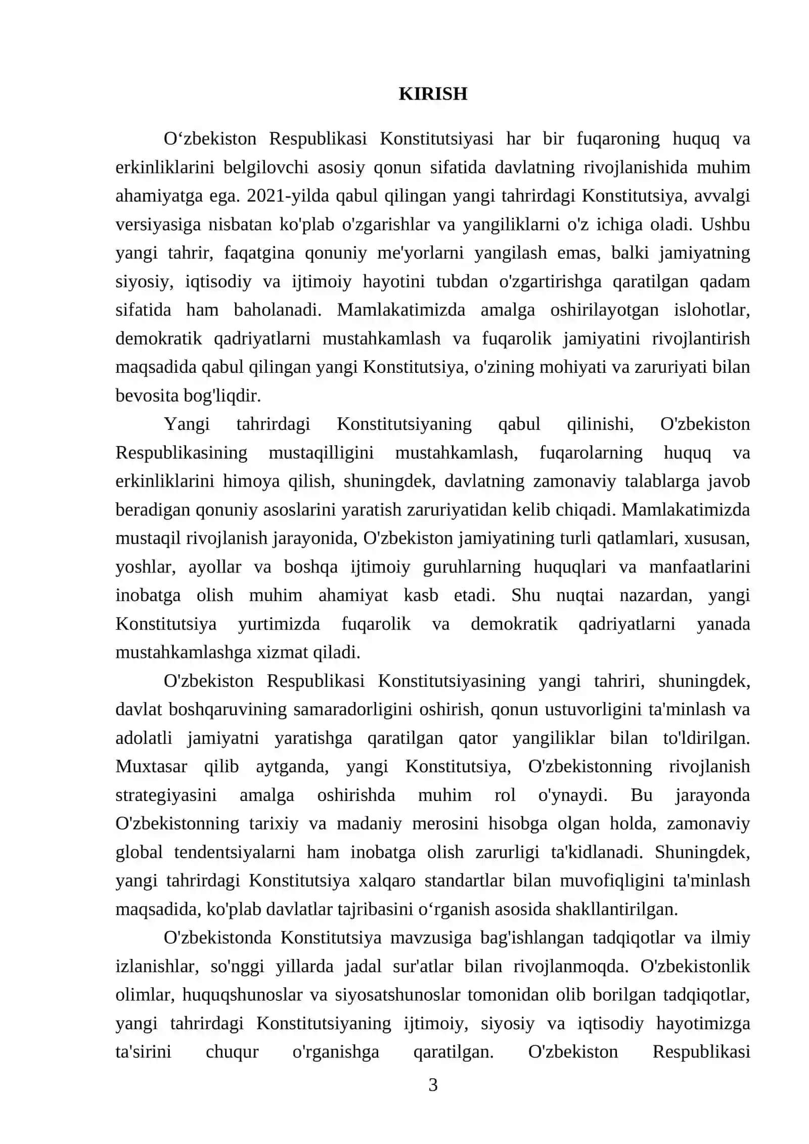 Yangi tahrirdagi Oʻzbekiston Respublikasi Konstitutsiyasi mohiyati va qabul qilish zaruriyati 3
