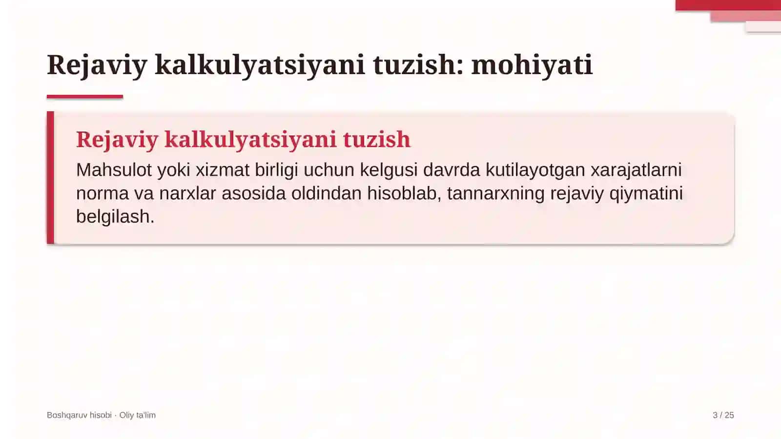 g'allachilikda rejaviy kalkulyatsiyani tuzish 5656 3