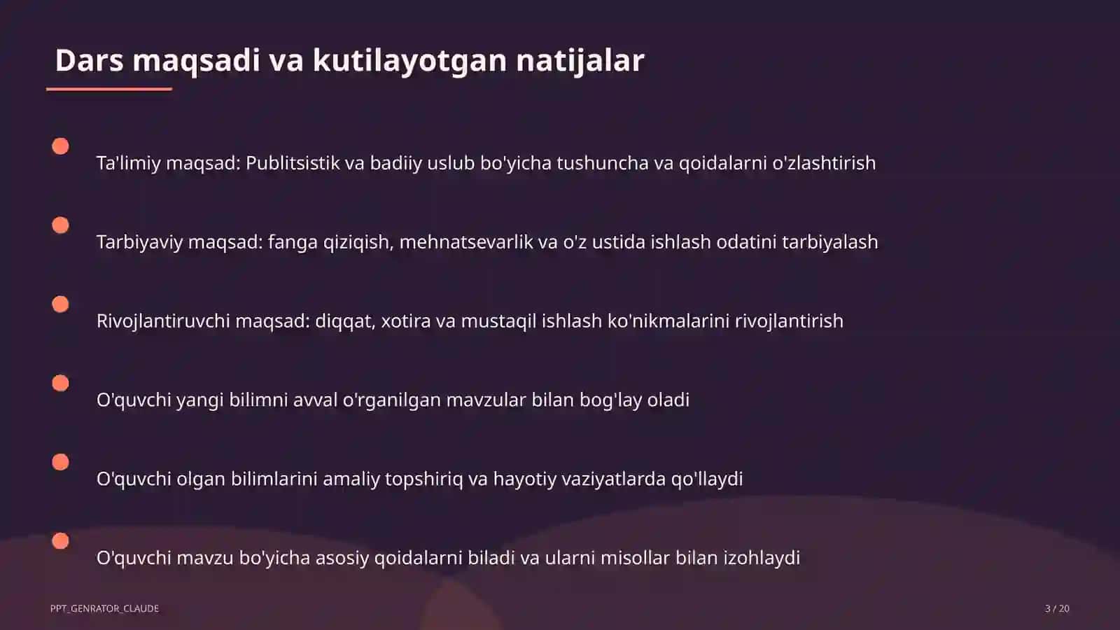 Publitsistik va badiiy uslub (10-sinf) 3