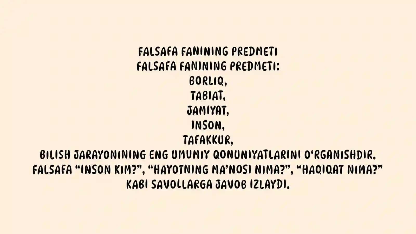 FALSAFA FANING PREDMITE MAZMUNI VA JAMAYATDAGI ROLI 3