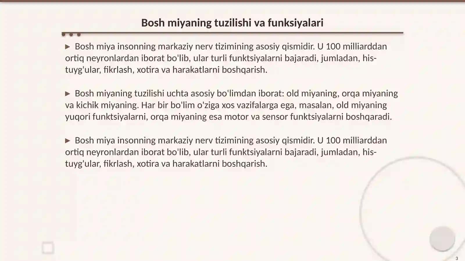 Bosh miya va orqa miya nervlari 3