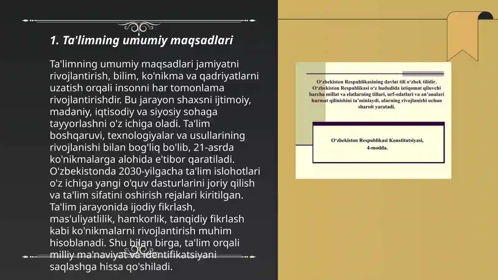 Taʼlim toʻgʻrisidagi Oʻzbekiston respublikasining qonuni 3