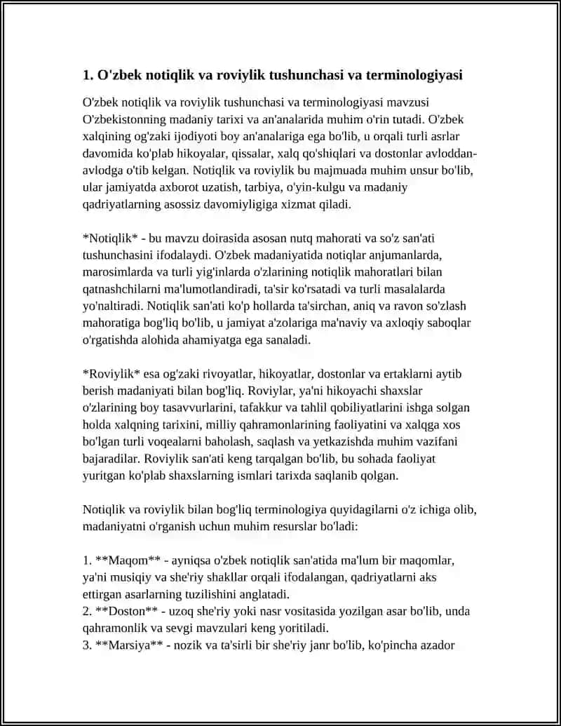 UZBEK NOTIQLIK SANATINI ORGANISH. ROVIYLIK SANATI HAQIDA 3