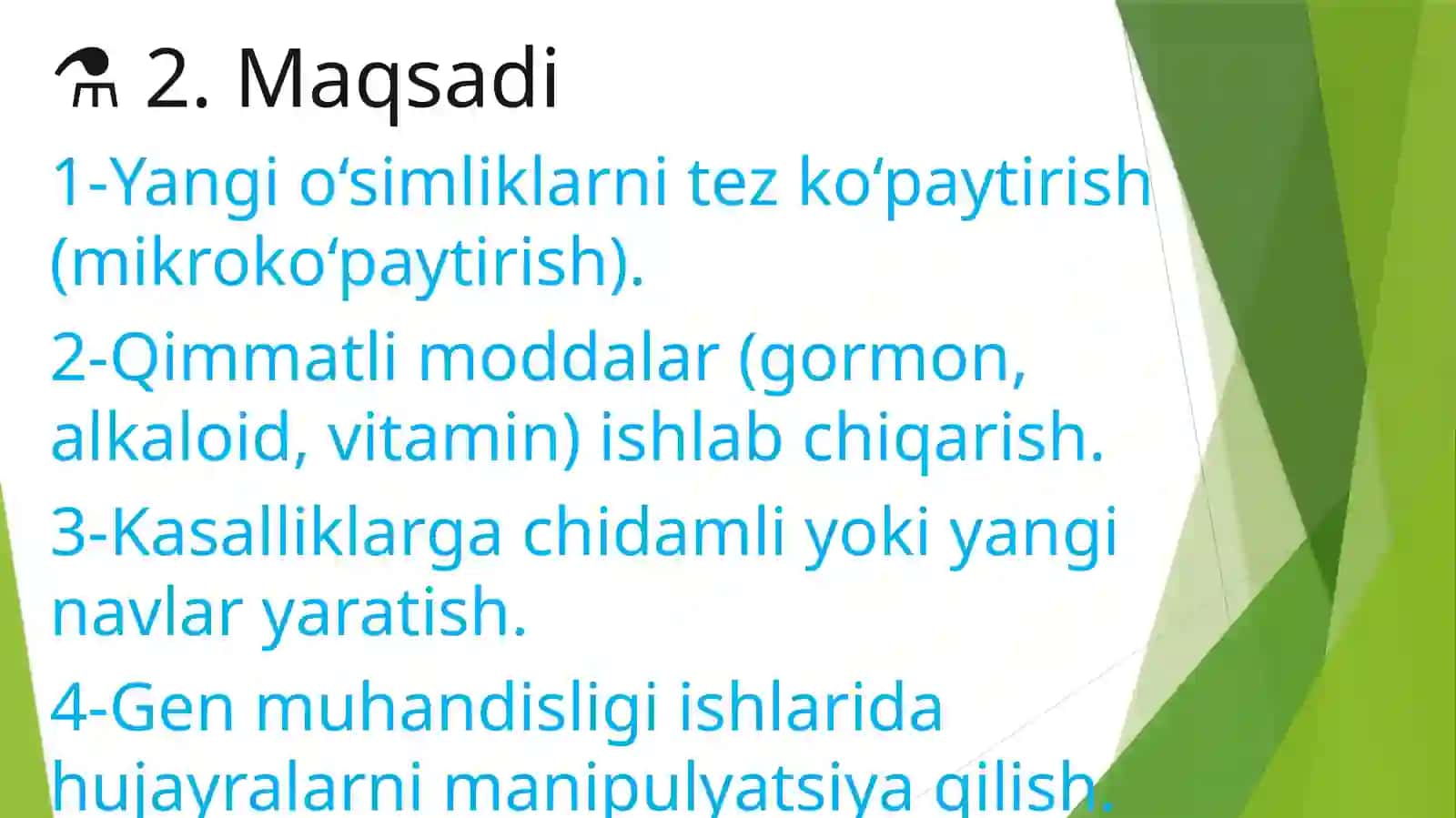 O’simlik hujayralarni in vitro yetishtirish va  Biotexnologik texnologiyasi 3