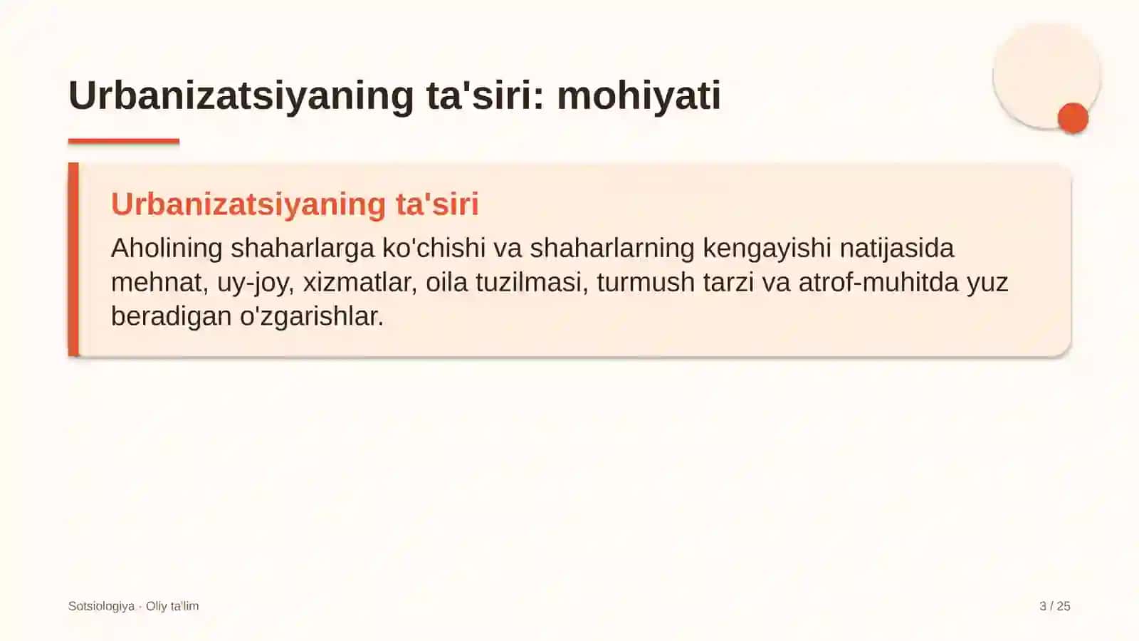 Urbanizatsiyaning ta'siri: mohiyati 3