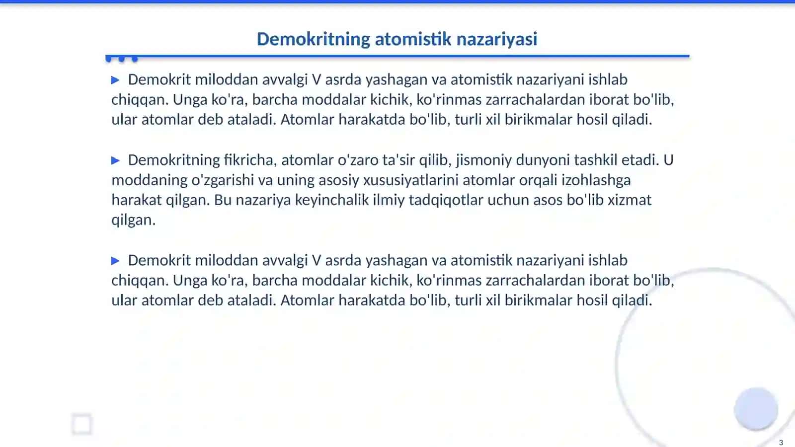 Dastlabki falsafiy qarashlar (Demokrit Geraklid Pifagor) 3