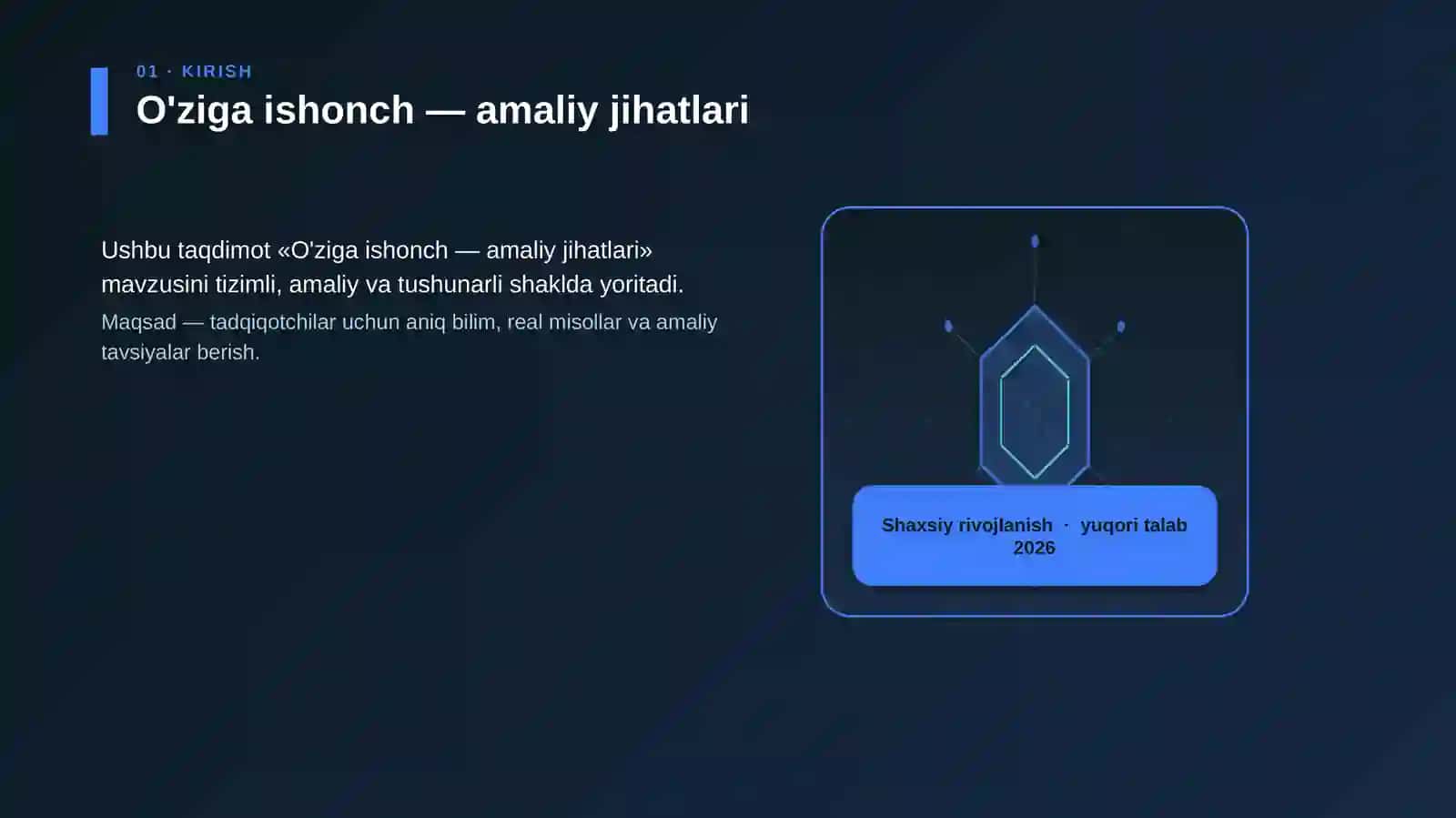 O'ziga ishonch — amaliy jihatlari 3