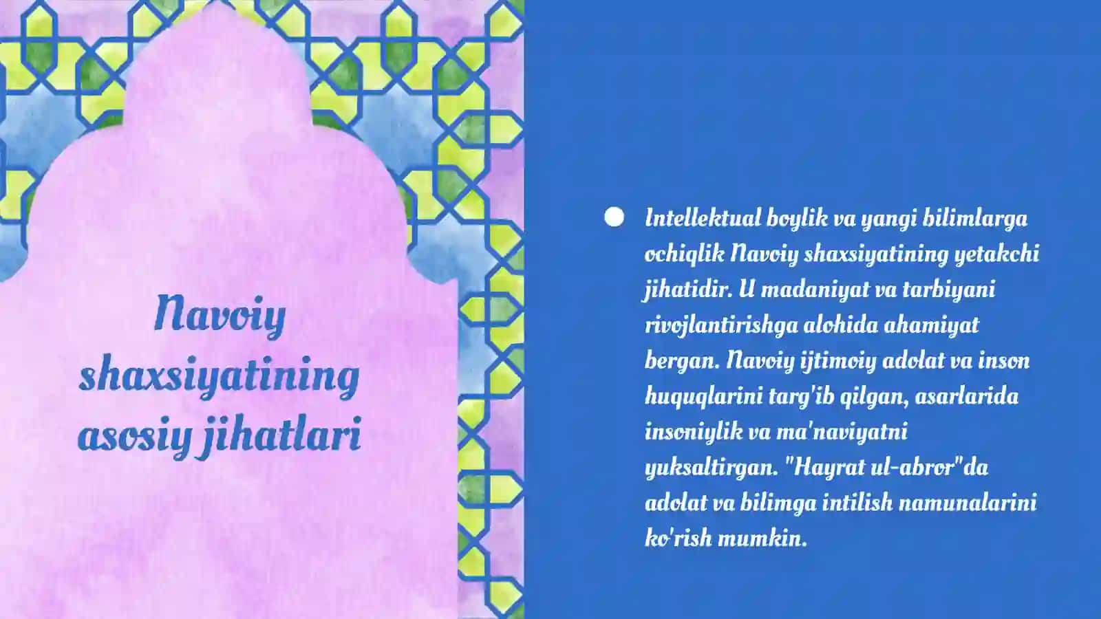 Xondamirning  Makorim ul-axloq asarida Navoiy shaxsiyati va ijtimoiy faoliyatiga doir qarashlar 3